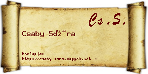 Csaby Sára névjegykártya