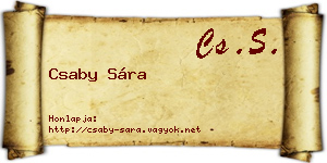 Csaby Sára névjegykártya